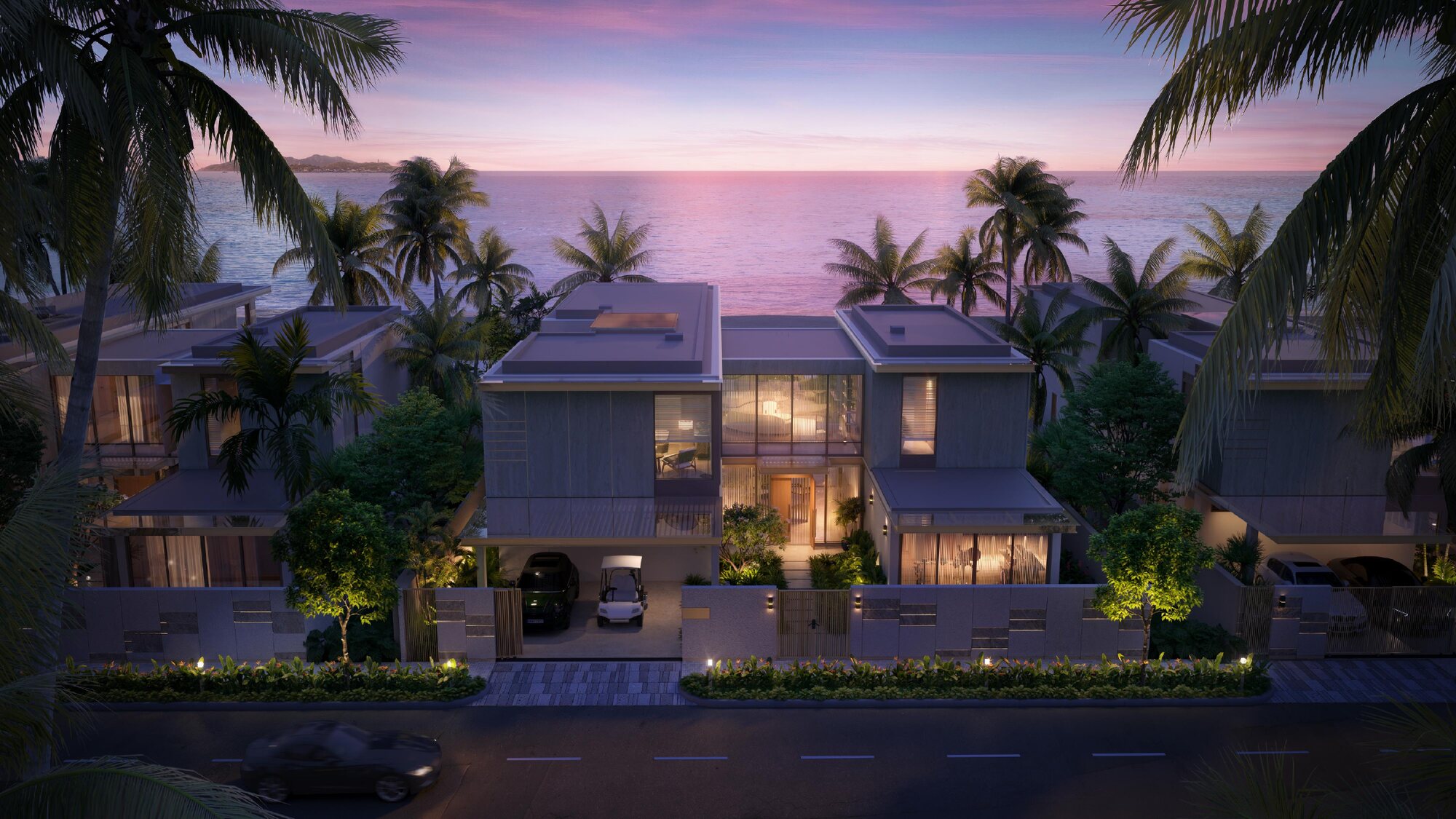 Villa at dusk